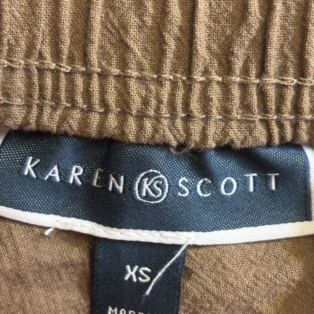 Karen Scott $30 Women Cotton Drawstring Bermuda Shorts Brown Size XS NWT - Picture 4 of 5